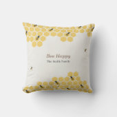 蜂とハニカムパターン クッション (正面)