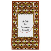 蜂とハニカムパターン スモールペーパーバッグ (正面)