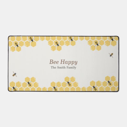 蜂とハニカムパターン デスクマット (正面)