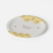 蜂とハニカムパターン ペーパープレート (アングル)