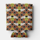 蜂とハニカムパターン 缶クーラー (裏面)