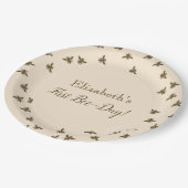 蜂とハニカム第1誕生日紙プレート ペーパープレート (アングル)