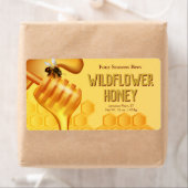 蜂とハニーディッパー黄色の金ゴールド製品ラベル ラベル (インサイチュ)