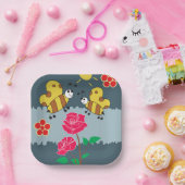 蜂とバラフローラ園 ペーパープレート (パーティー)