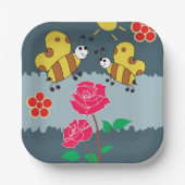 蜂とバラフローラ園 ペーパープレート (正面)