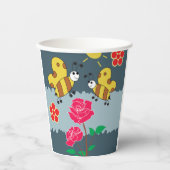 蜂とバラフローラ園 紙コップ (正面)