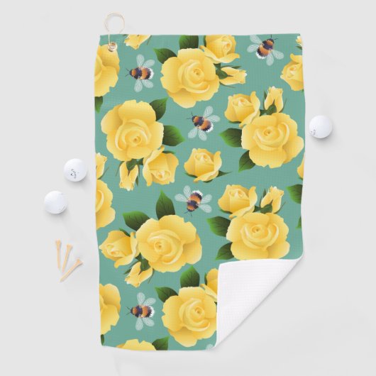 蜂とバラ ゴルフタオル (インサイチュ)