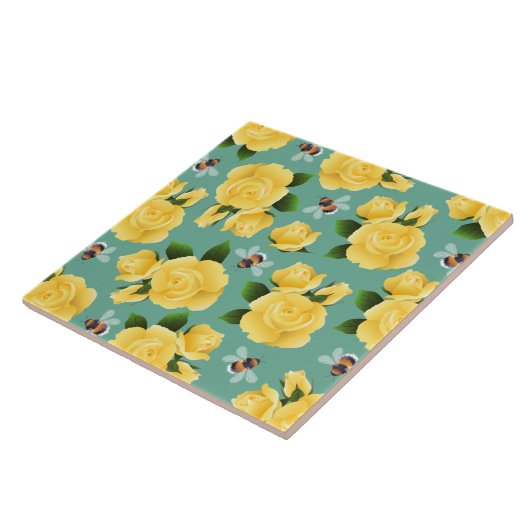 蜂とバラ タイル (側面)