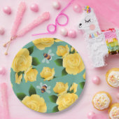 蜂とバラ ペーパープレート (パーティー)