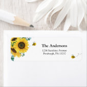 蜂とヒマワリ差出人住所 ラベル (インサイチュ)