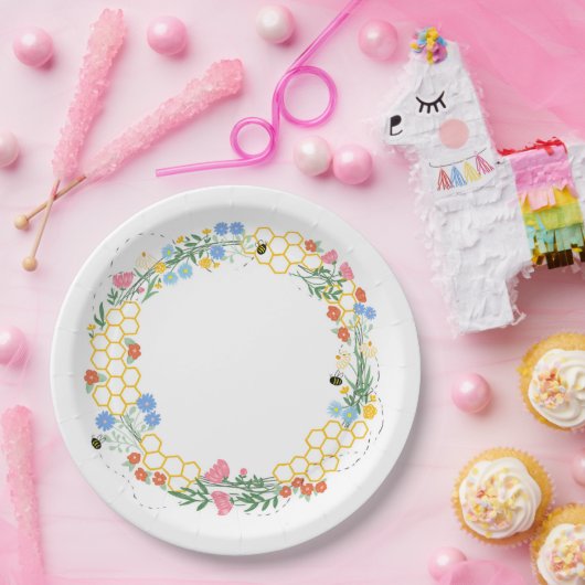 蜂とフローラをテーマにしたパーティー ペーパープレート (パーティー)
