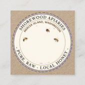 蜂とラベンダーハニークラフト名刺 スクエア名刺 (正面)