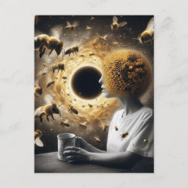 蜂と一緒に超現実的な茶時間 ポストカード