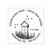 蜂と巣のミニハニーラベルゴム印 ラバースタンプ (インプリント)