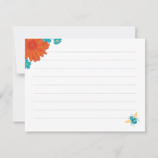 蜂と感謝してい花よ サンキューカード (裏面)