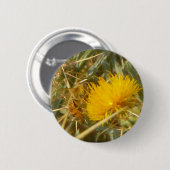 蜂と星アザミ(Centaurea solstialis) 缶バッジ (正面&裏面)