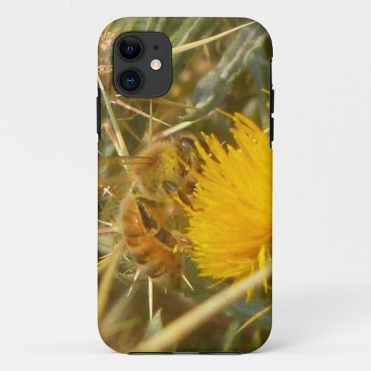 蜂と星アザミ(Centaurea solstialis) Case-Mate iPhoneケース (裏面)