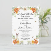 蜂と春の花 | Bunny Girlベビーシャワー 招待状 (スタンド正面)