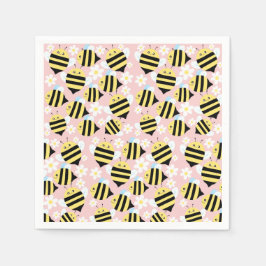 蜂と白い花 スタンダードカクテルナプキン