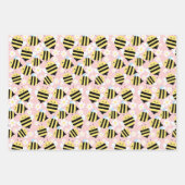 蜂と白い花 ラッピングペーパーシート (正面3)