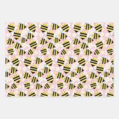 蜂と白い花 ラッピングペーパーシート (正面2)