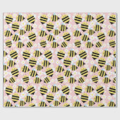 蜂と白い花 ラッピングペーパー (フラット)