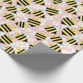 蜂と白い花 ラッピングペーパー (角)