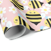 蜂と白い花 ラッピングペーパー (ロールコーナー)