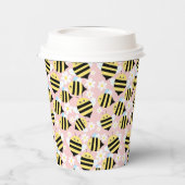 蜂と白い花 紙コップ (左)