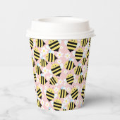 蜂と白い花 紙コップ (裏面)