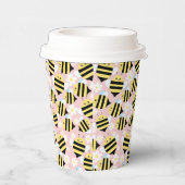 蜂と白い花 紙コップ (右)