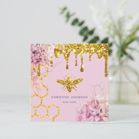 蜂と花の名刺 招待状 (スタンド正面)