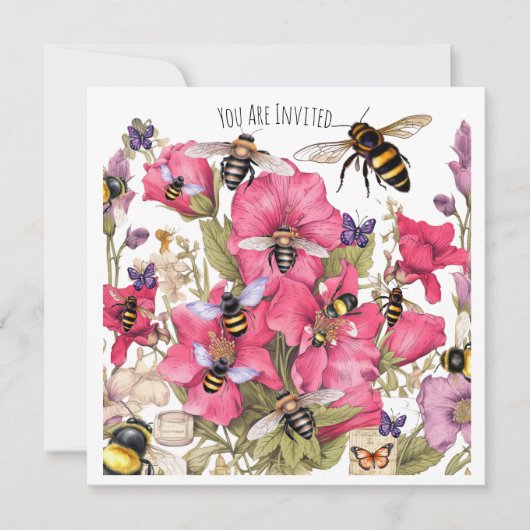 蜂と花の春 招待状 (正面)