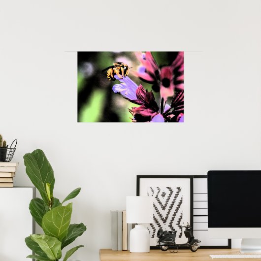 蜂と花の花 ポスター (ホームオフィス)