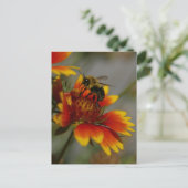 蜂と花はがき ポストカード (スタンド正面)