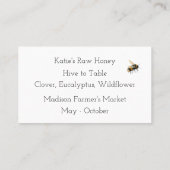 蜂と花ハニー名刺 名刺 (裏面)