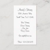 蜂と花茎蜂蜜の養蜂家の名刺 名刺 (裏面)