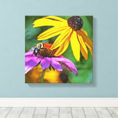 蜂と花 キャンバスプリント (インサイチュ (ウッドフロア))