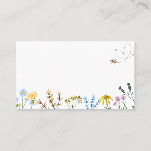 蜂と花 | ベビーシャワー ディスプレイ シャワー エンクロージャーカード (裏面)