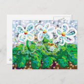 蜂と花 ポストカード (正面/裏面)