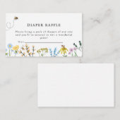 蜂と花 |赤ちゃんシャワーおむつラッフル エンクロージャーカード (正面/裏面)