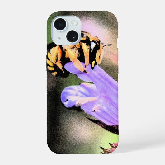 蜂と花 iphcna iPhone 15ケース (裏面)