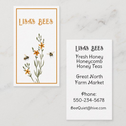 蜂と花Fresh Honey名刺 名刺 (正面/裏面)