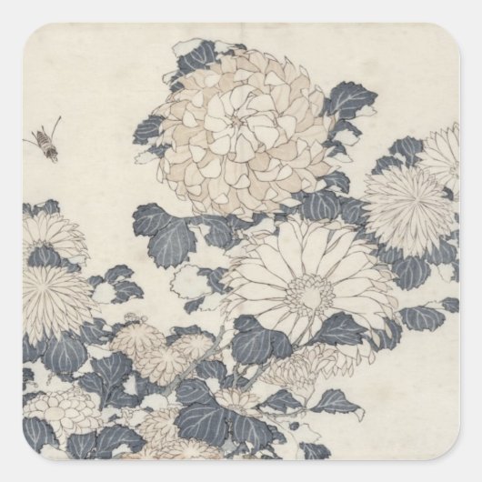 蜂と菊 スクエアシール (正面)