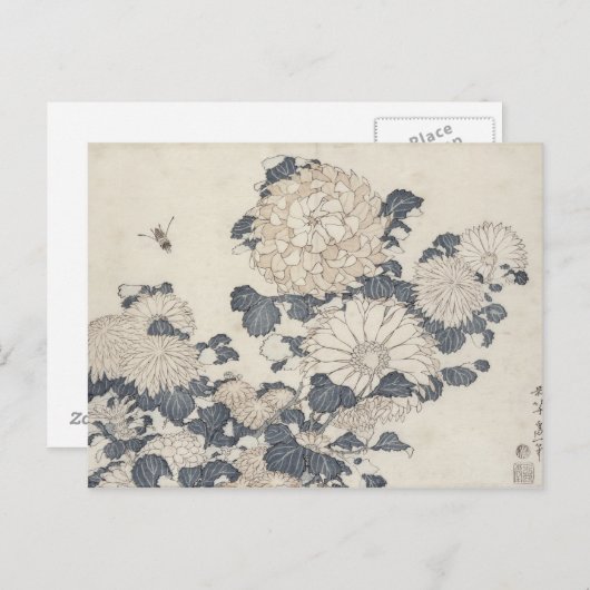 蜂と菊 ポストカード (正面/裏面)