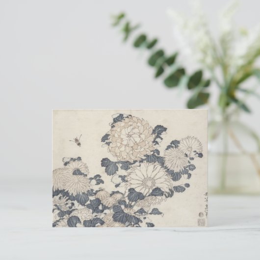 蜂と菊 ポストカード (スタンド正面)