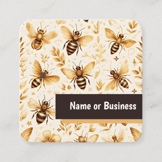 蜂と葉 スクエア名刺 (正面)