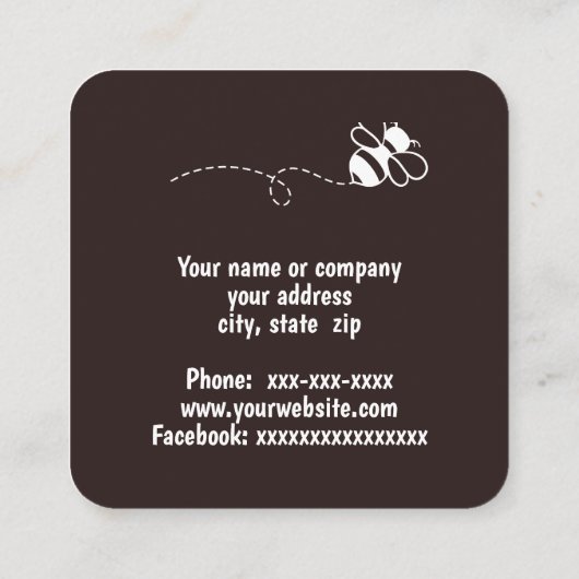 蜂と葉 スクエア名刺 (裏面)