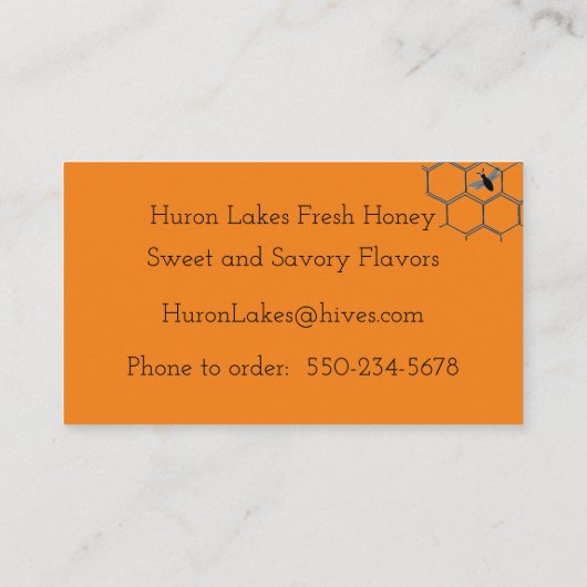 蜂と蜂の巣新鮮な蜂蜜の名刺 名刺 (裏面)