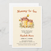 蜂と蜂蜜のママの赤ちゃんシャワー 招待状 (正面/裏面)
